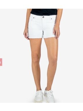 Kut from the Kloth Gidget Fray White Denim Shorts size 10